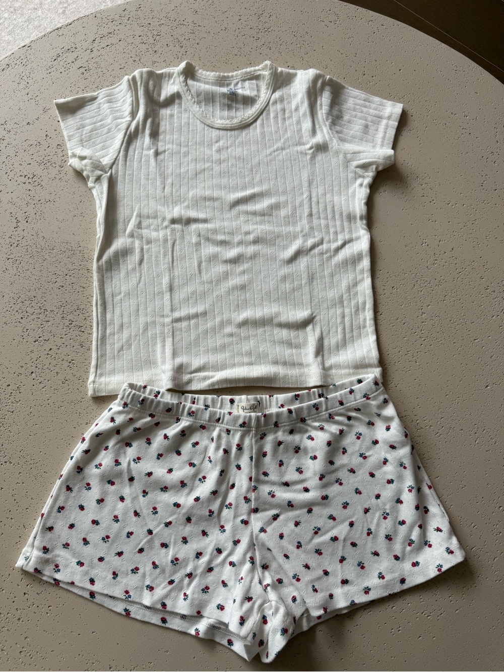 Brandy Melville Short Pointelle Pajamas Set